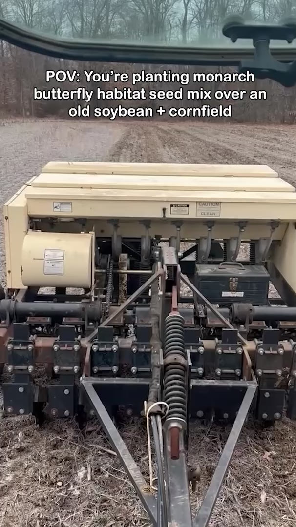 Load video: We site prepped summer of 2024, seeded late winter 2025, and mowed summer and fall 2025 and then let it RAGE 2026. With our team, NRCS, and The Xerces Society, we’ve been working together to transform a former crop field into a thriving monarch and pollinator meadow.